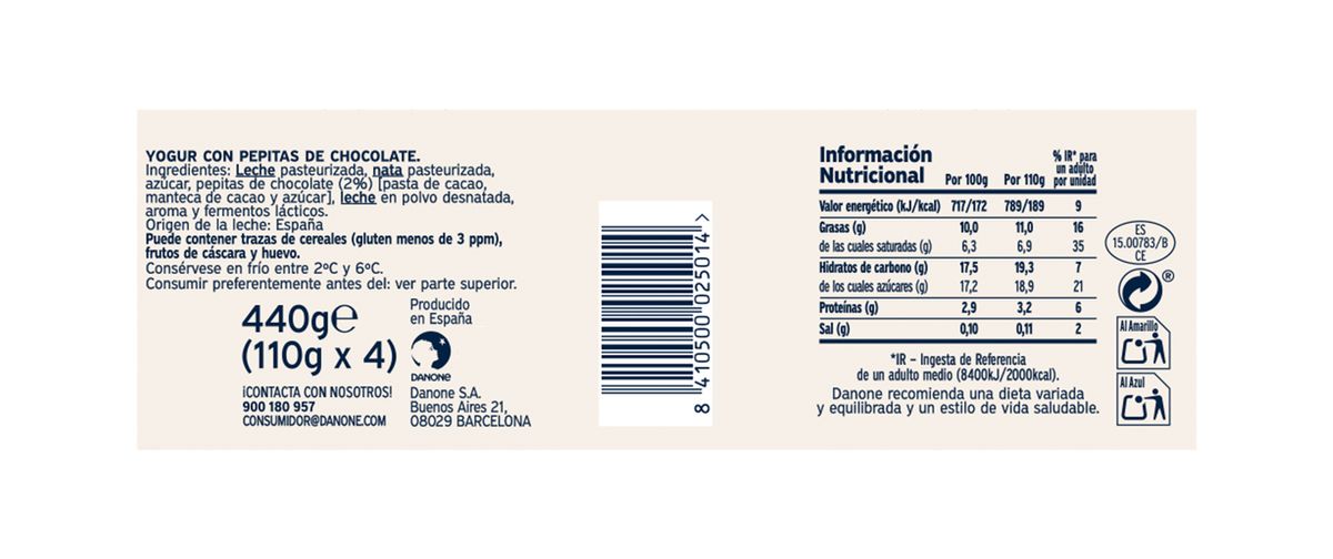 Yogur estilo griego Oikos pack 4 stracciatella