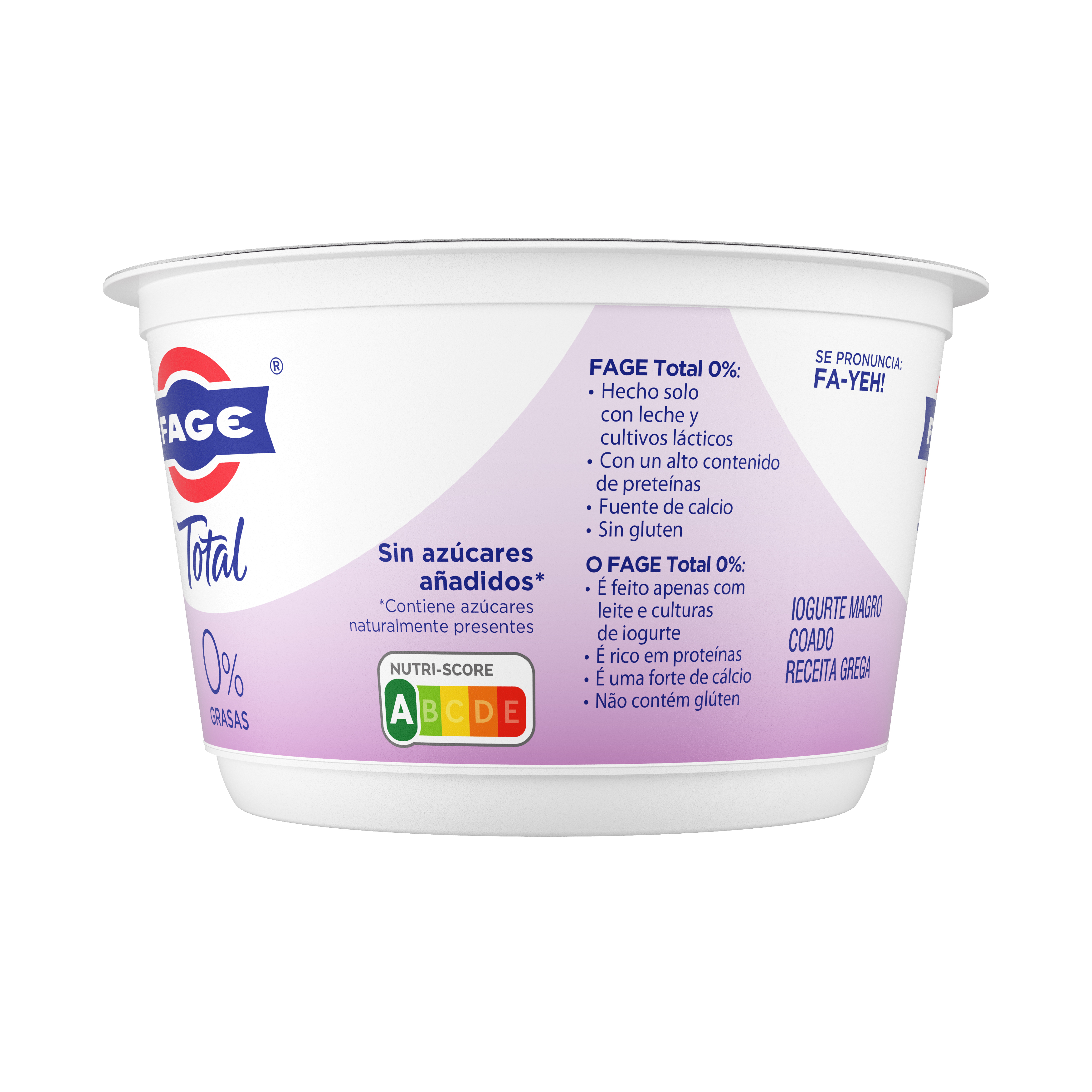 Yogur colado sin azúcar añadido receta griega Fage 0% materia grasa 450g