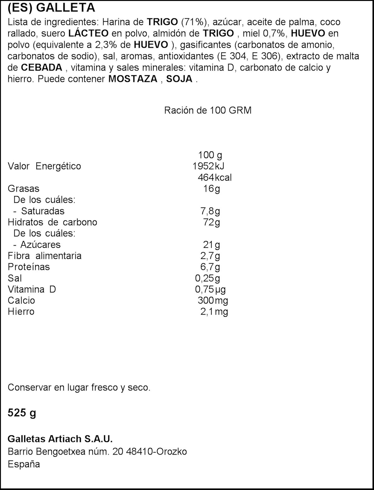Galleta Chiquilín 525g