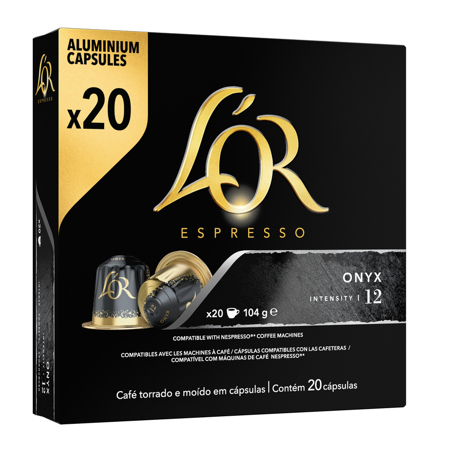 Café expresso intensidad 12 Onyx L&acute;or 20 cápsulas