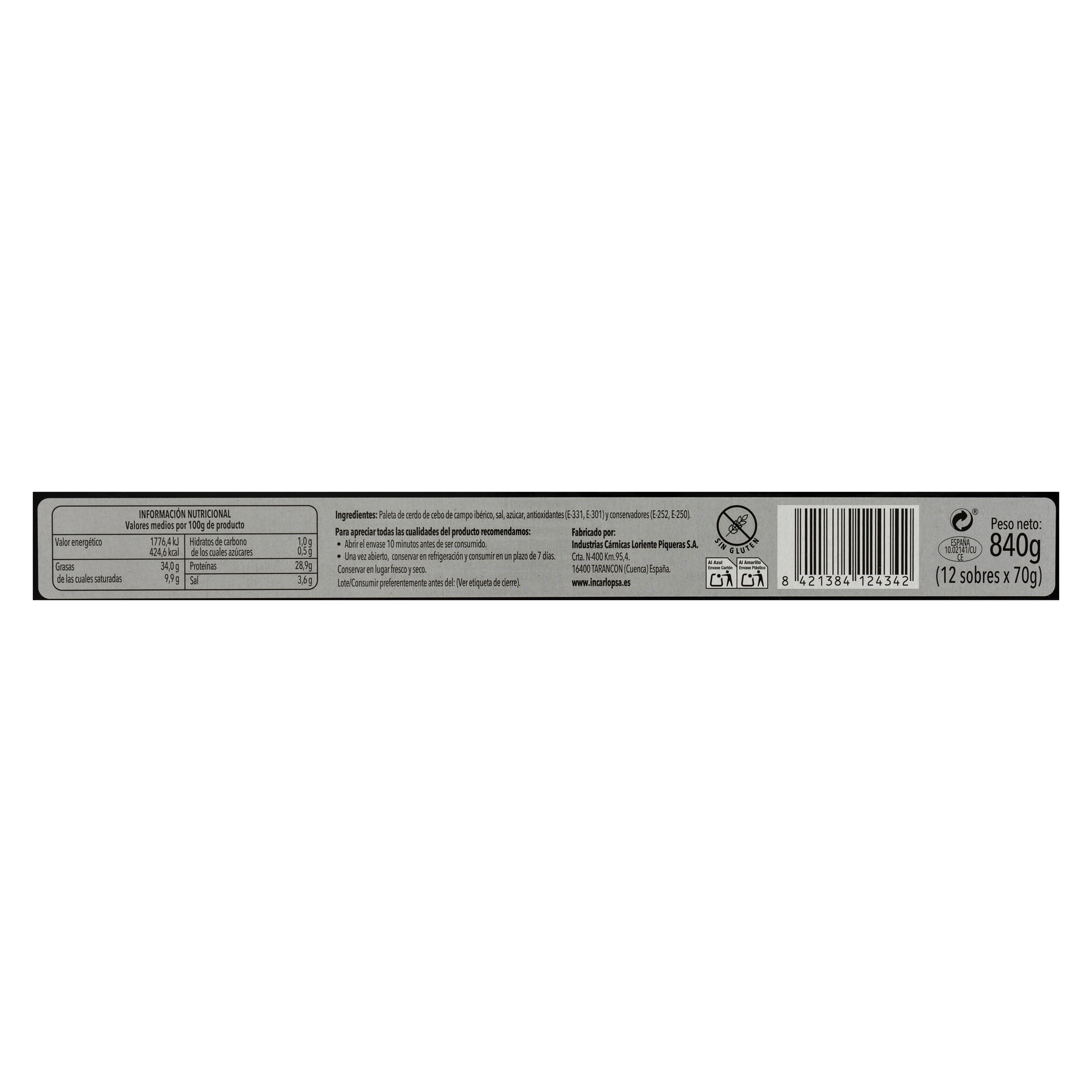 Maletín paleta de cebo campo 50% ibérica Lasencia pack 12 de 70g