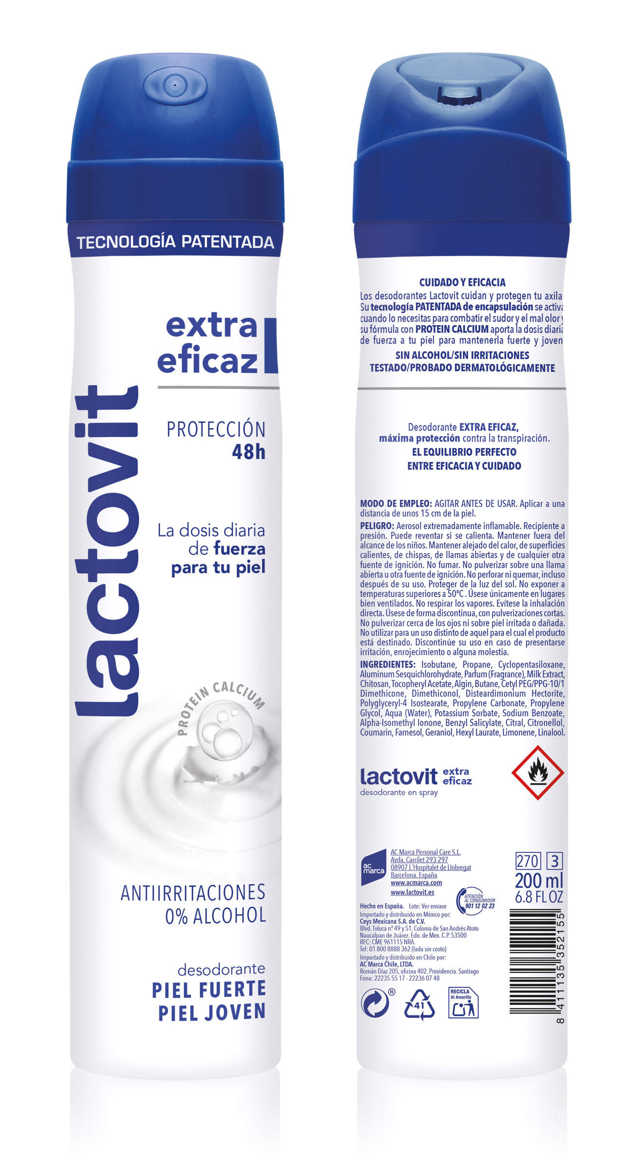 Desodorante en spray Lactovit 200ml extra eficaz sin alcohol