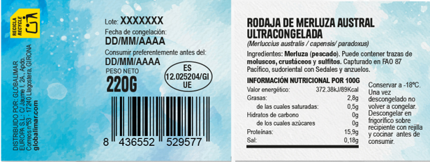 Rodaja merluza austral 220g