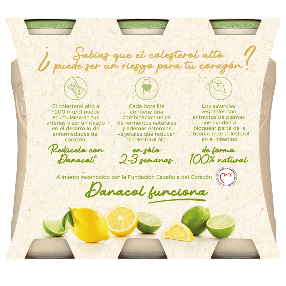 Bebida láctea Danacol colesterol pack 6 lima limón