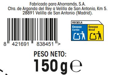 Chocolate con leche sin azúcar añadido con almendras Alipende 150g