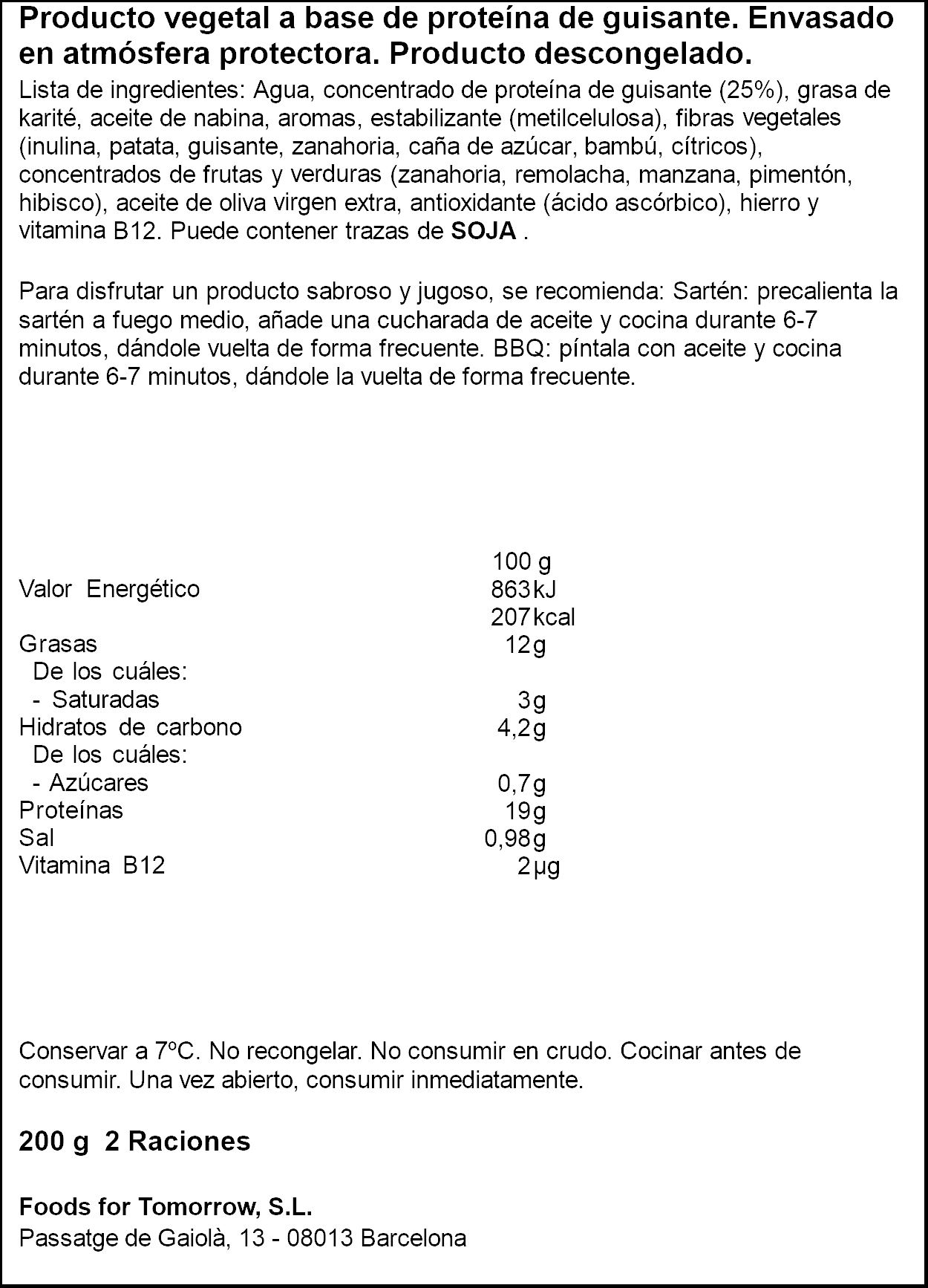 Burger de proteína vegetal Heüra 200g