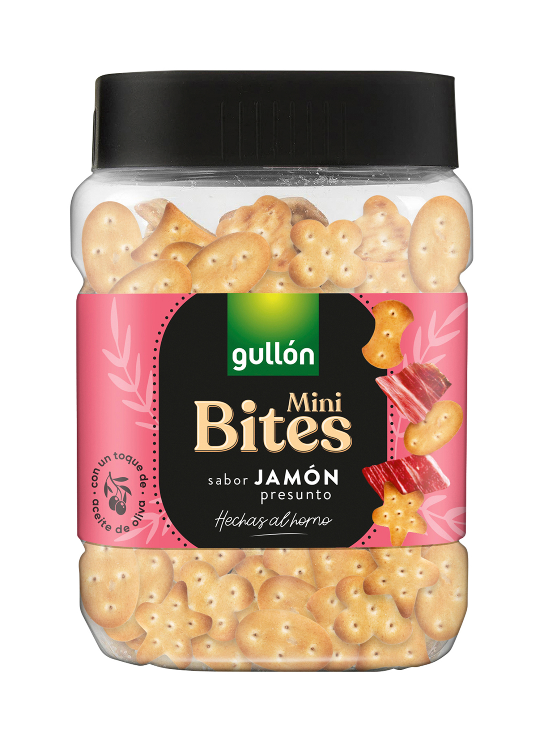 Galletas saladas mini bites con sabor a jamón Gullón 250g