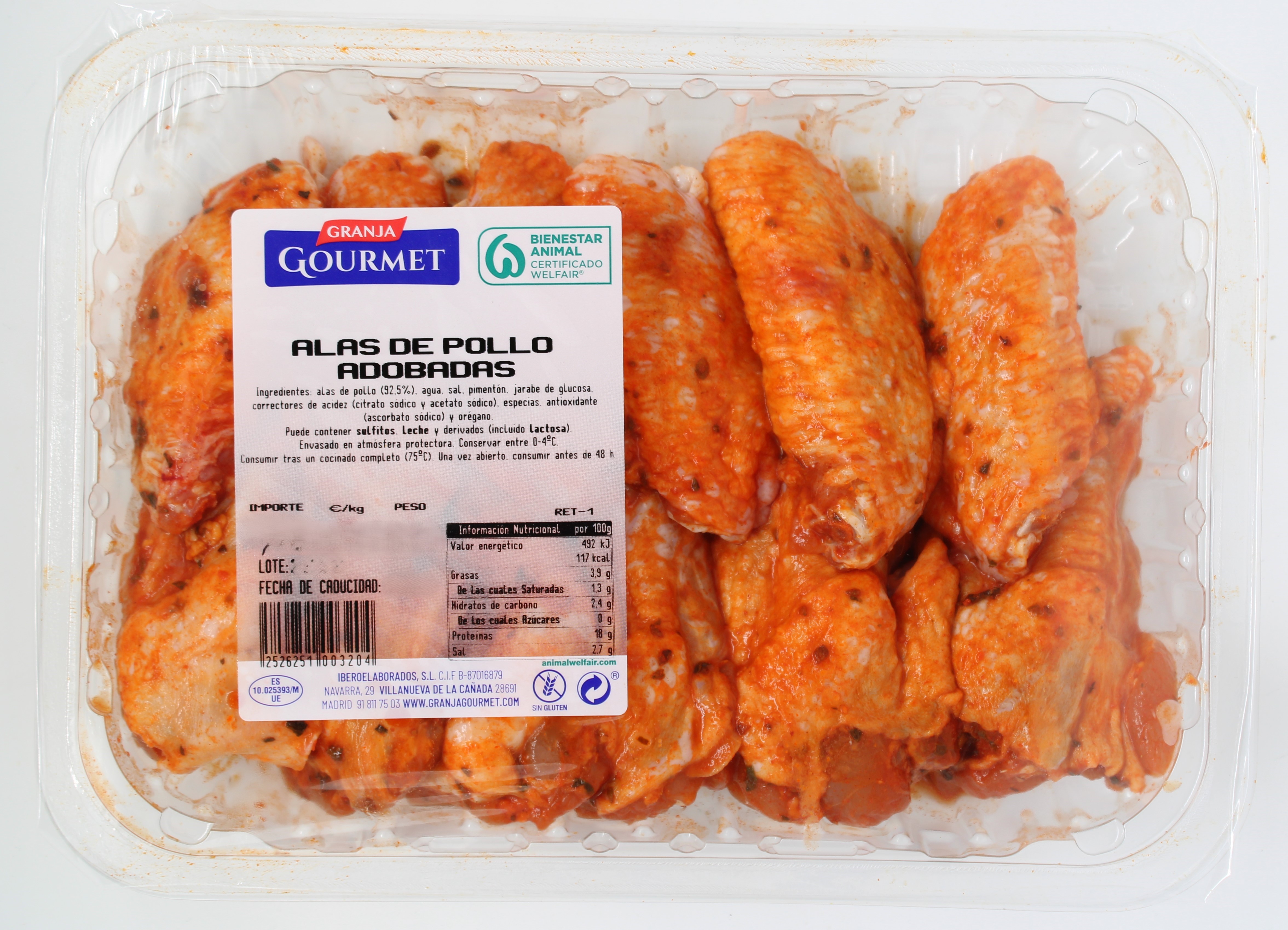 Alas de pollo adobadas Granja Gourmet 500g aproximadamente