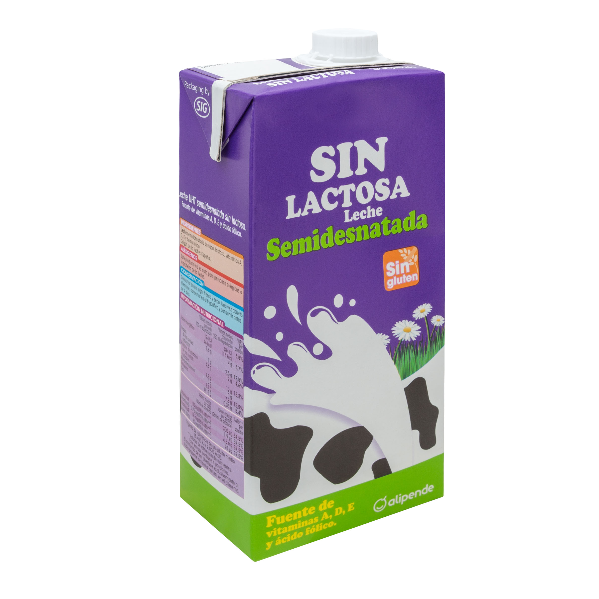 Leche sin lactosa Alipende 1l semidesnatada