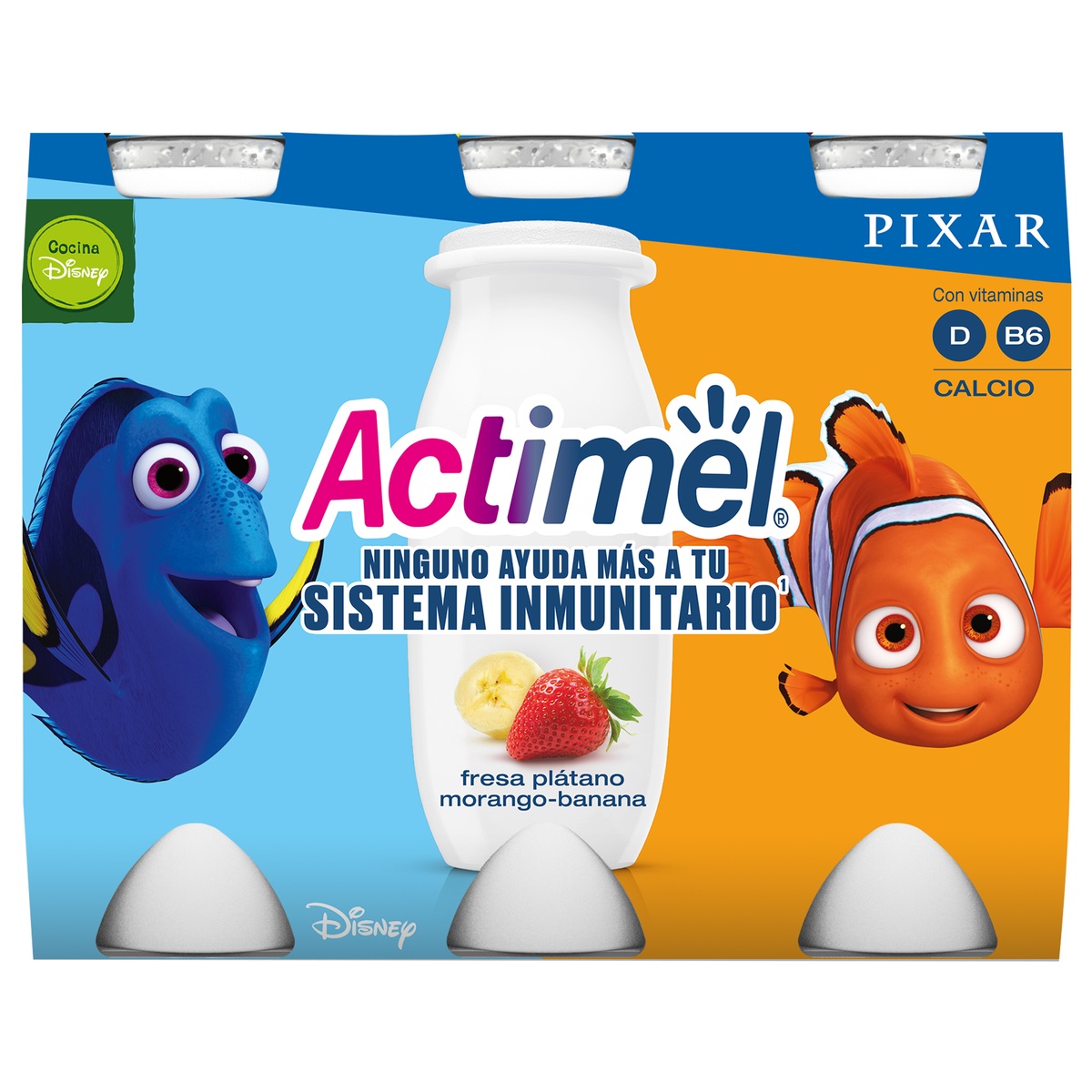 Actimel pack 6 sabor fresa plátano
