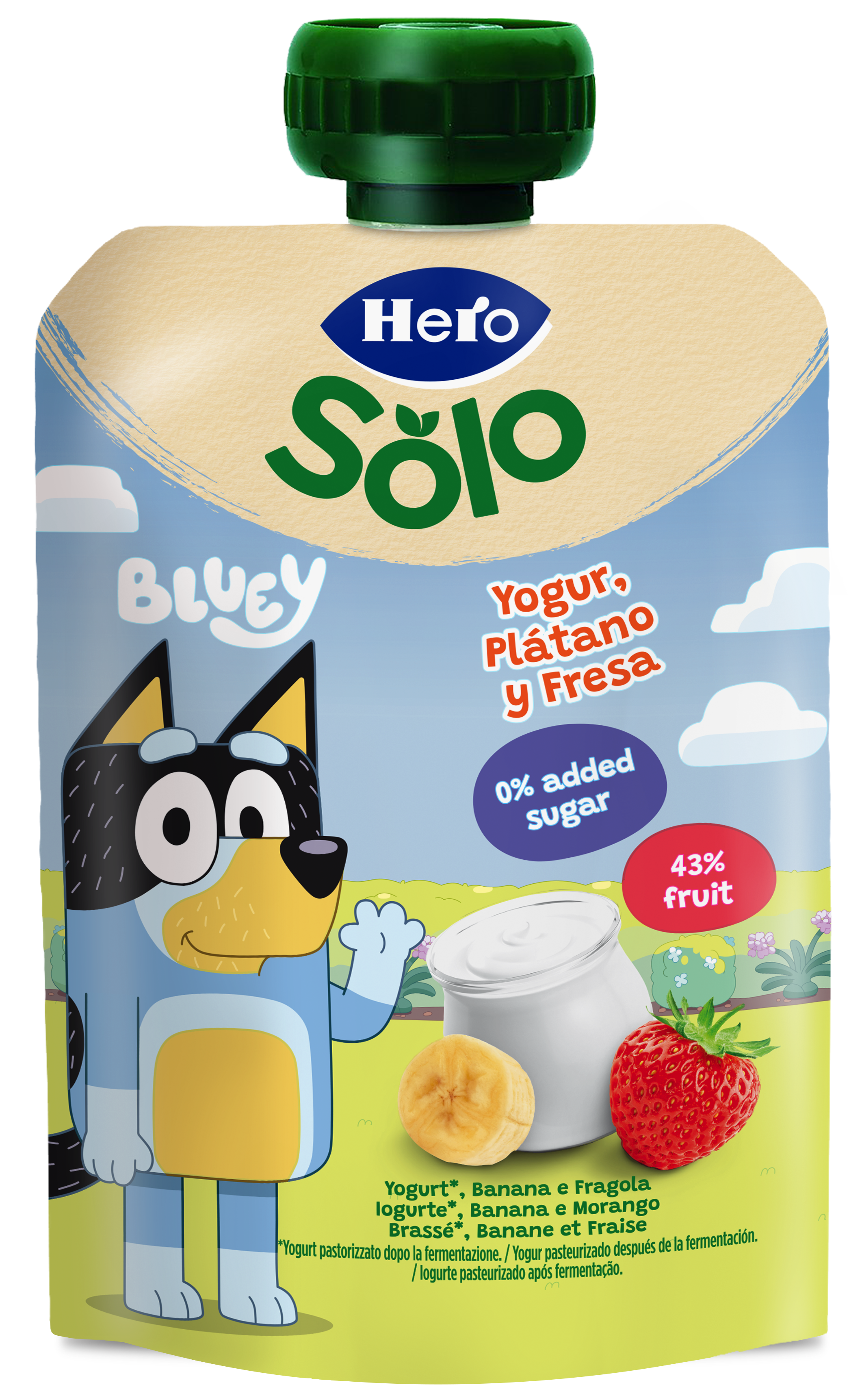 Alimento infantil Hero Yogurín con plátano y fresa 100g