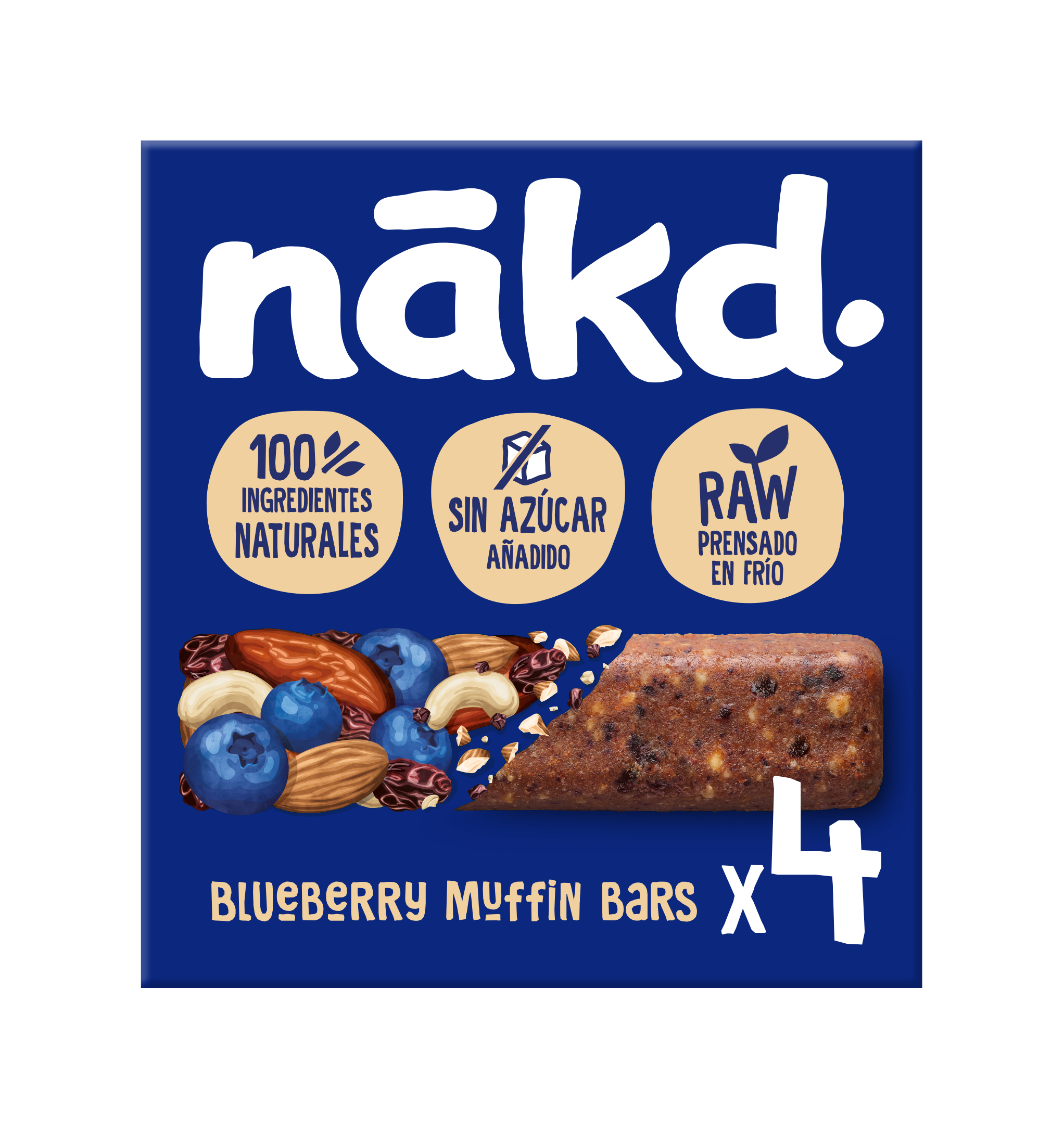 Barritas sin azúcar añadido Nakd 4u blueberry muffin