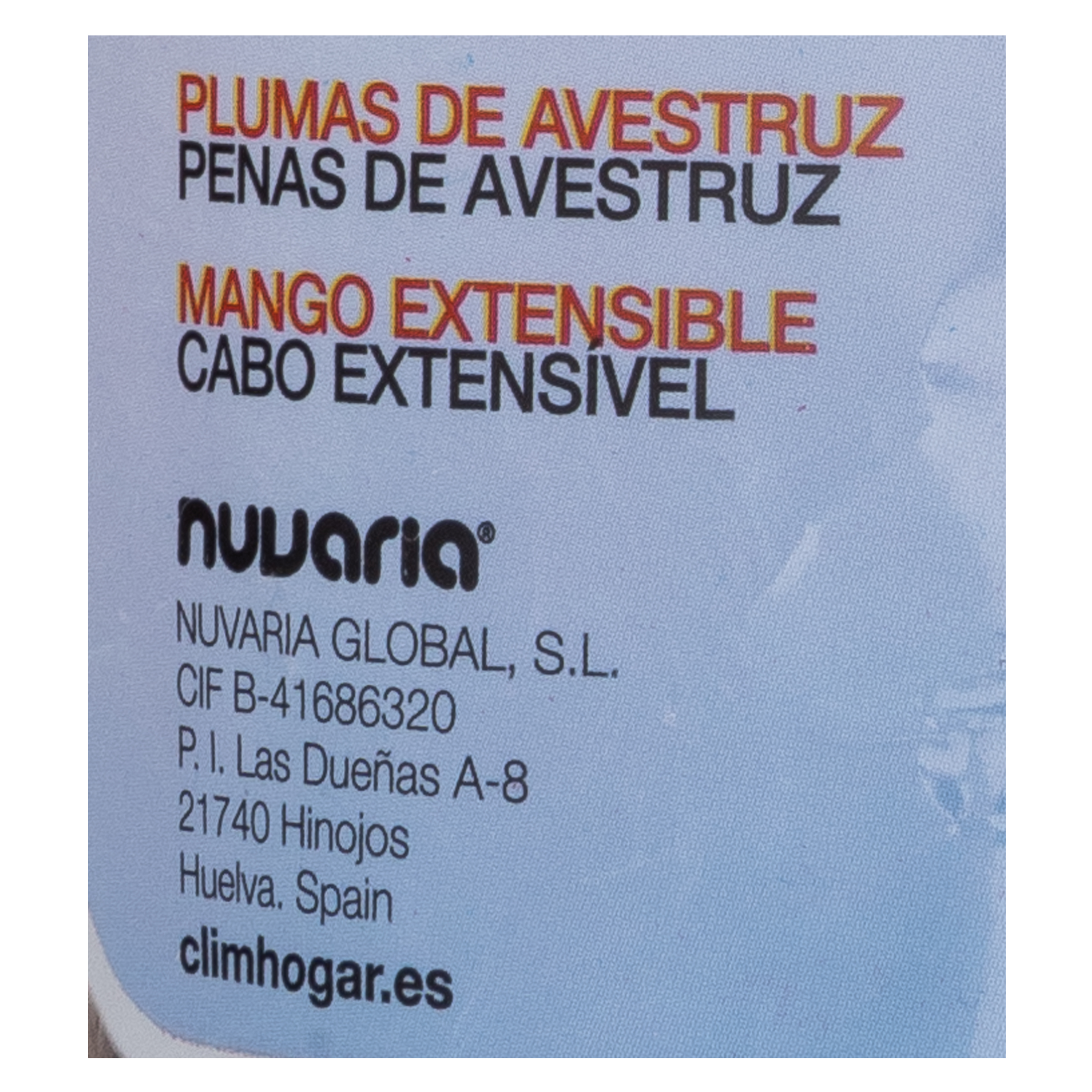 Plumero de avestruz Raspum telescópico