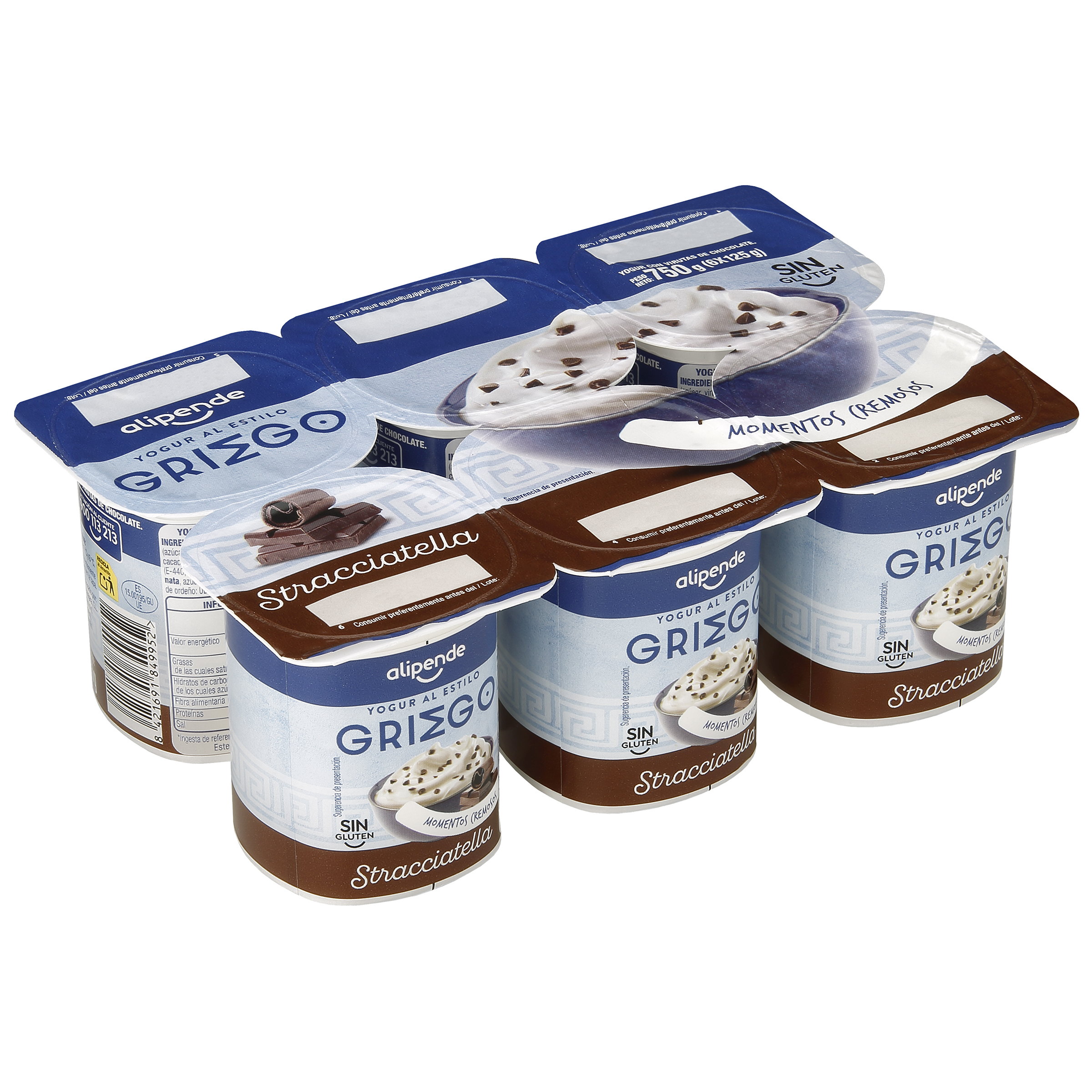 Yogur estilo griego Alipende pack 6 125g stracciatella