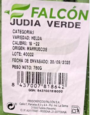Judías verdes bolsa 750g