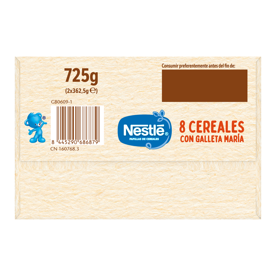 Papilla Nestlé 8 cereales galleta desde 6meses 725g