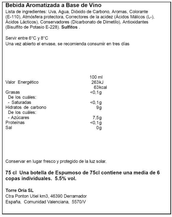Bebida frizzante mango Aviva 75cl